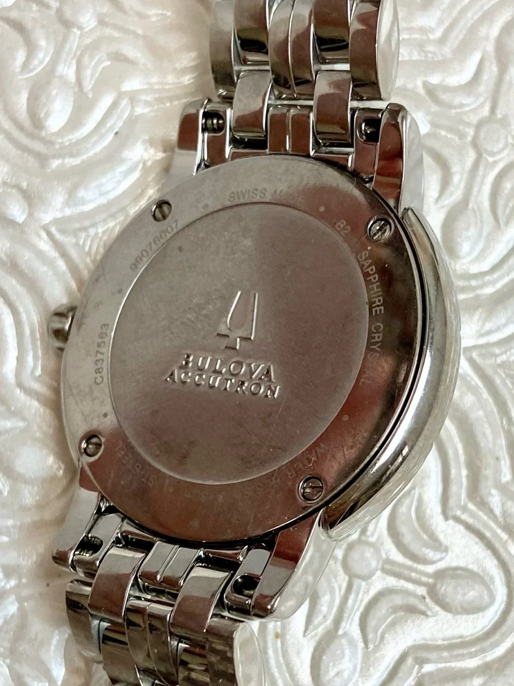 Bulova Accutron Pemberton Swiss Made Diamond Accented Bezel Dial Stainless Watch